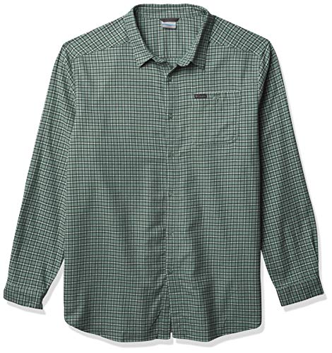 Columbia Men's Cornell Woods Flannel Long Sleeve Shirt, Aqua Tone Plaid, 2X Big