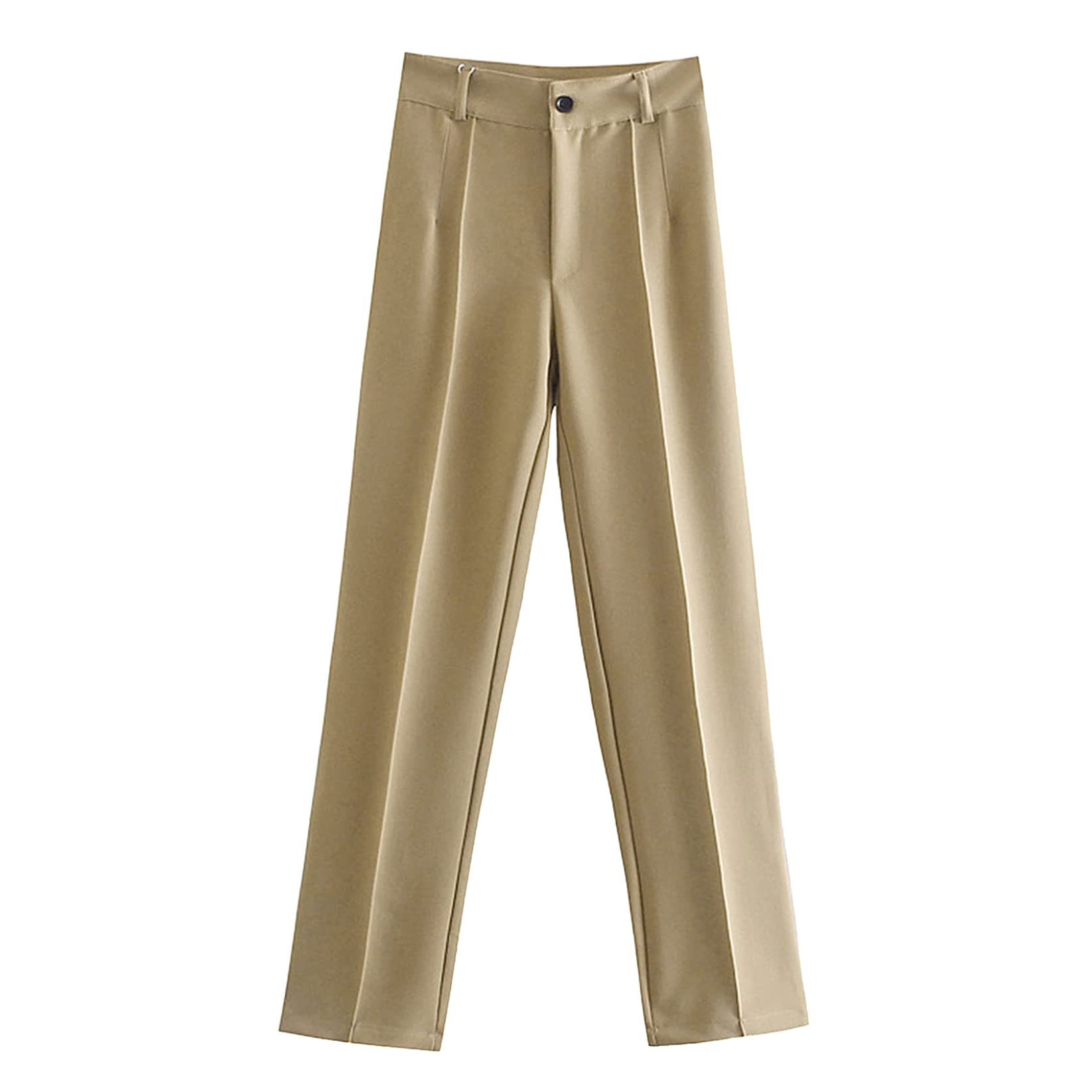 Sholeno Women Straight Loose Pants High Waist Office Casual Fly Female Vintage Trousers