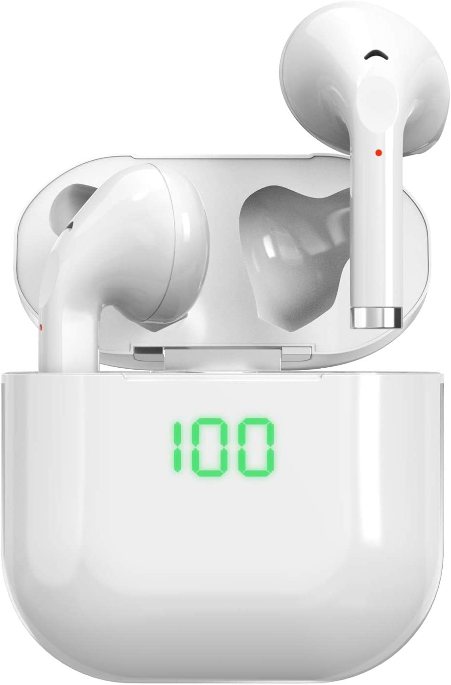 NEWSEEBluetooth 5.0 Wireless Earbuds,Noise Reduction,Touch Control in-Ear True Wireless Headphones,Built-in Mic,30 Hrs Playtime with Charging Case for Sports and Work