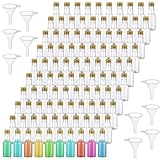 YAYODS 100 Pcs Mini Liquor Bottles Plastic 1oz/30ml Mini Alcohol Bottles with 10 Funnels, Shot Wine Bottle with Caps for Party Favors, Weddings