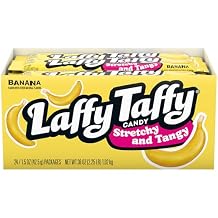 Laffy Taffy Candy, Stretchy & Tangy, Banana Flavor, 1.5 Ounce Bars Pack of 24
