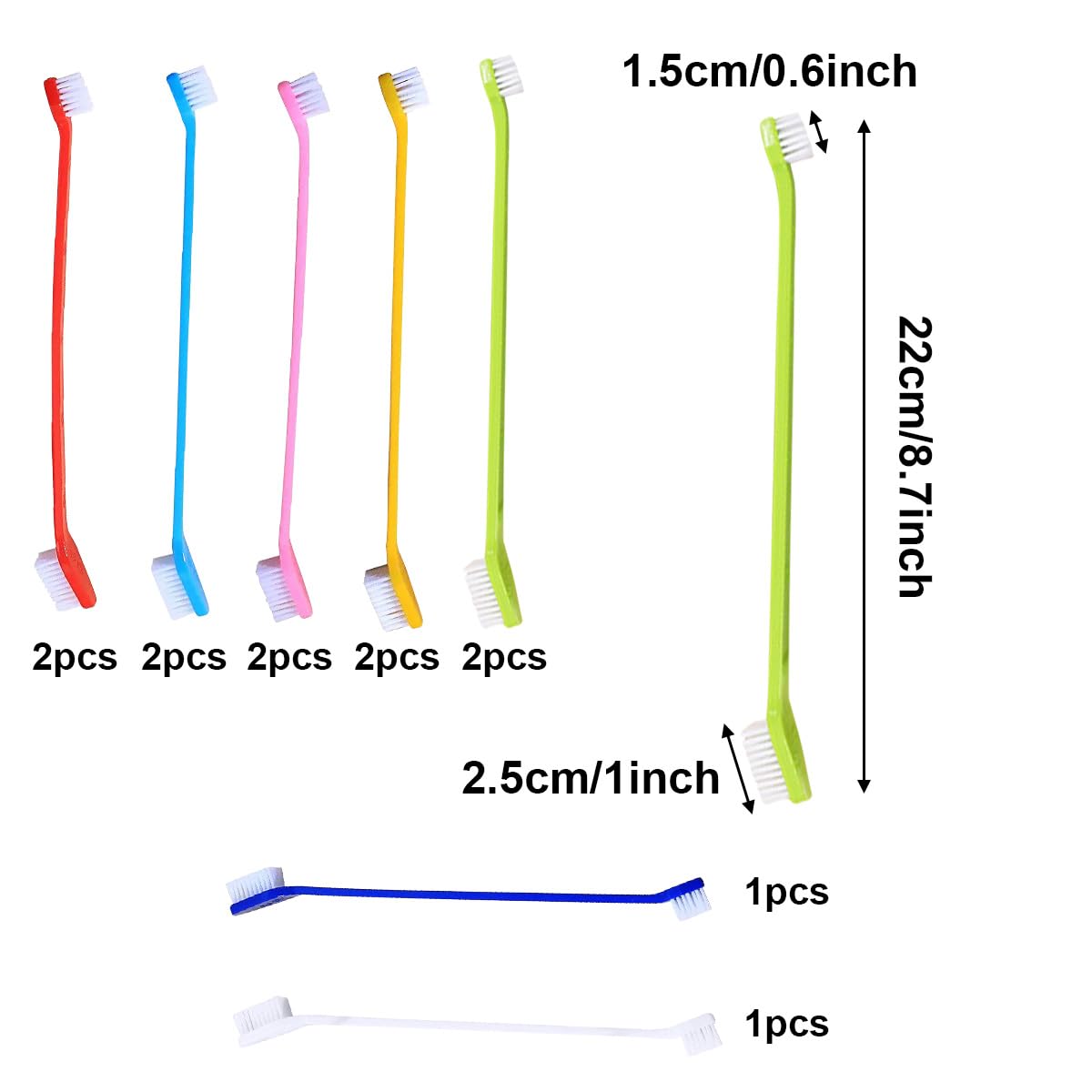 GiantGo 12 PCS Pet Dog Cat Toothbrushes Kit - Image 2