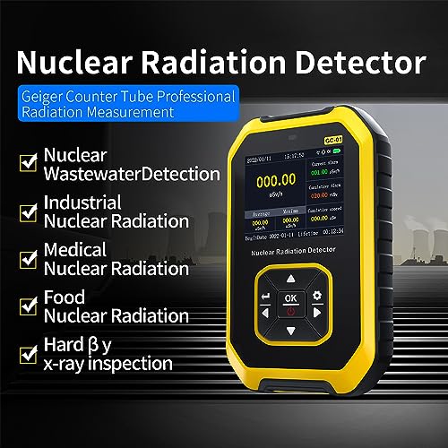 Jadeshay Geigerzähler Radioaktivität Geiger Counter Nuclear Radiation Detector Nuklearstrahlungsdetektor Personendosimeter Echtzeit-Überwachungsgerät mit LCD-Display