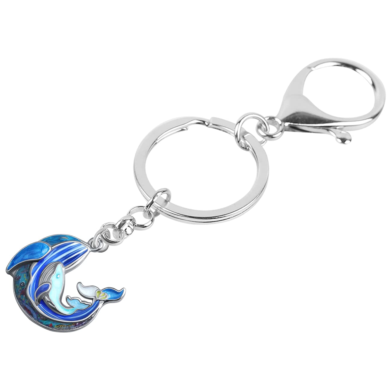 Edelstahl Wal Schlüsselanhänger – Elegantes Schmuckstück Als Geschenk Für Frauen & Mädchen (mit Samtbeutel)