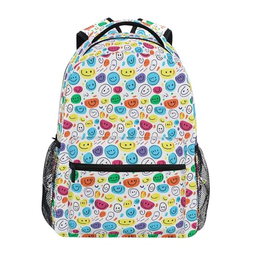 S Husky Smiley Face Kids Backpack for Boy Girl Bookbag School Bag Daypacks for Women B0403798