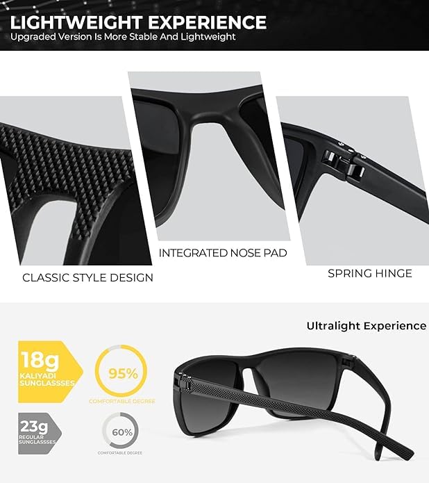 Image of 3 Pack Polarized Sunglasses for Men Lightweight Sun Glasses with UV Protection for Driving Fishing Golf