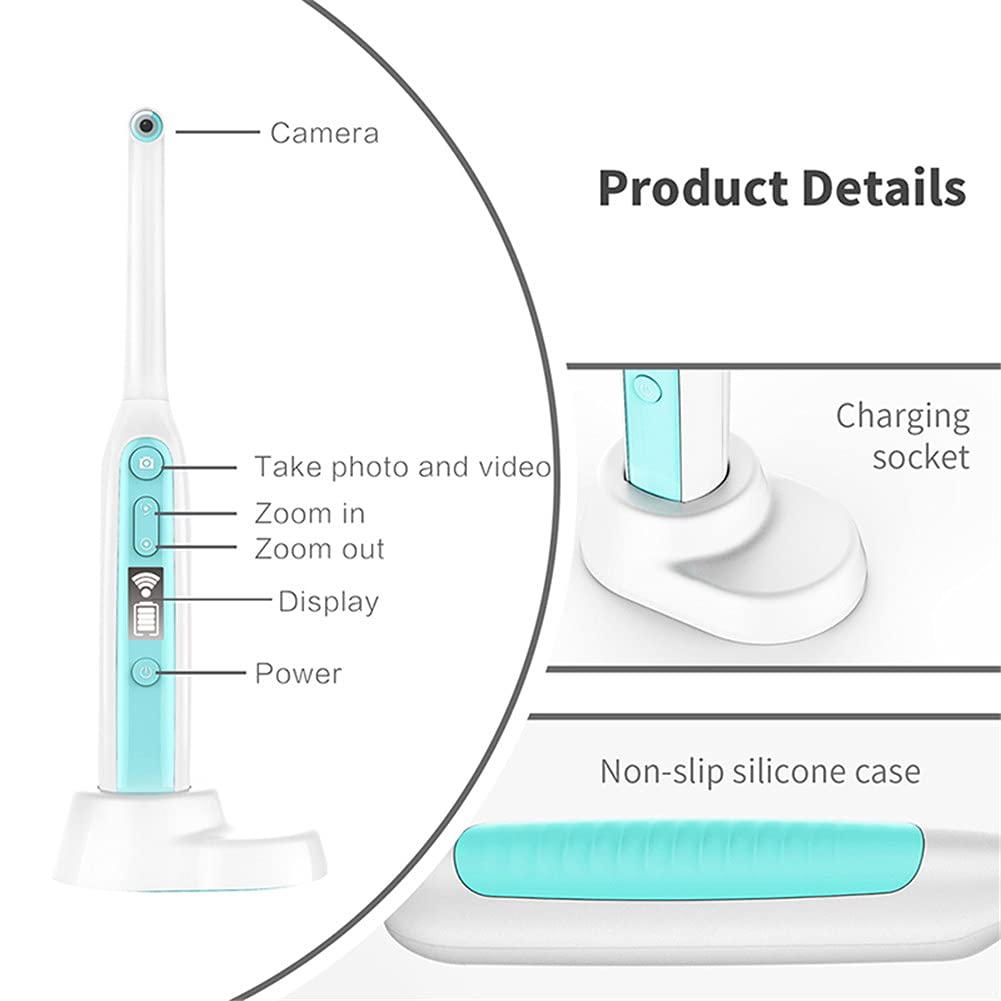 Endoscopio senza fili, endoscopio intraorale con 8 luci a led WiFi wireless telecamera dentale ispezione per dentista orale in tempo reale video strumenti dentali