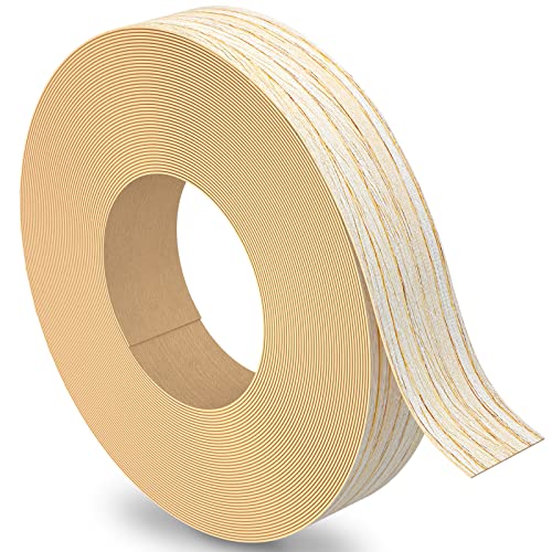 Image of Oak Edge Banding, 7 /8 inch x 50ft roll of Veneer White Edge Banding - Pre-glued Flexible Real Wood Tape for Cabinet Repair and Furniture Restoration