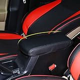 BeHave Autos Armrest Cover,Armrest Box Cover fit for Rav4 2014 2015 2016 2017 2018 Central Console Armrest Box,Black With Black Stitches