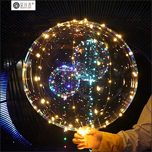 LED Balloons 10 PACKS, 20 Inches Light Up BoboBalloons Helium Style,Glow Bubble Balloons for Christmas Wedding Birthday Valentines Day Halloween Party Supplies Decorations (Warm White) by UZER - Used condition - Image 2