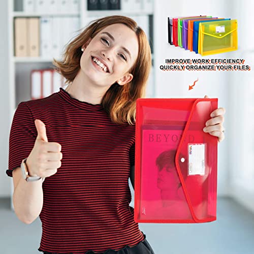 Plastic File Folders, Waterproof Transparent Expandable File Organiser - Portable Large Capacity A4B4 File Wallet For Office/Business/School (Assorted Color-7 Pack) #TOP6
