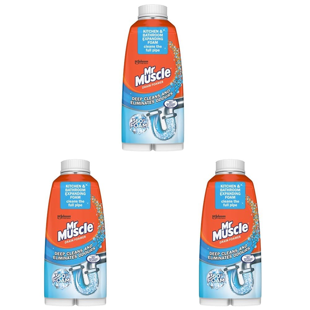 Drain Foamer, Drain Cleaning Foam to Unblock & Eliminate Odour, 500 ml (Pack of 3)