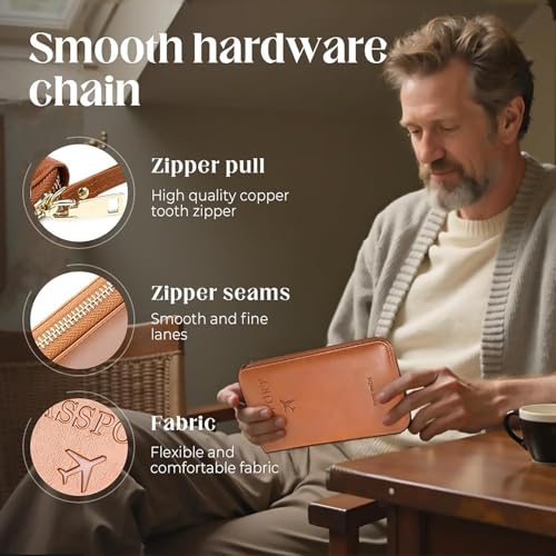 Similarbe Multi-functional RFID Passport Wallet,RFID Passport Holder for Travel,Wallets Cover Case with Anti-Theft Protection (2PCS-D)2