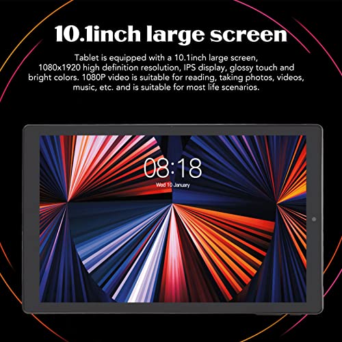 Image of 10.1 Inch Tablet, 1080P Full HD Tablet, 1080x1920 Touchscreen, 11, 4GB+64GB, 8MP+13MP, Type C, 8000mAh Fast Charging Battery