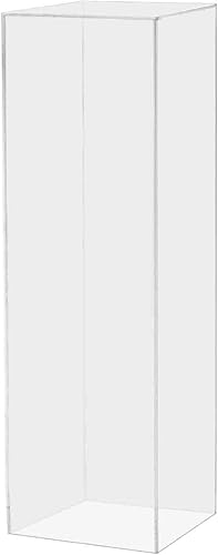 Marketing Holder - Cubo de exhibición alto de 12 x 12 x 42 pulgadas, soporte de escultura artística de plexiglás acrílico, columna elevadora hueca