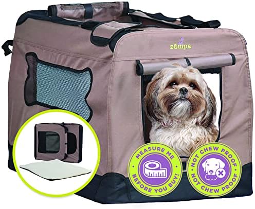 Zampa Pet Portable Crate  Great for Travel, Home and Outdoor  for Dogs, Cats and Puppies  Comes with A Carrying Case