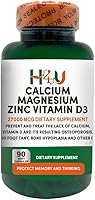 Vista 1 de H4U Calcio Magnesio Zinc D3 Suplemento de 120 cápsulas blandas Calcio 10000 mcg, magnesio 10000 mcg, zinc 2000 mcg, vitamina D3 100 mcg Sin OMG