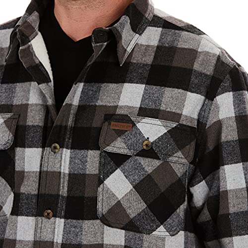 Image of Smith's Workwear Men's Sherpa Lined Cotton Flannel Shirt Jacket