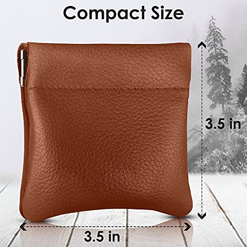 Image of ClassClassic Leather Squeeze Coin Purse change Holder For Men By Nabobb ic Leather Squeeze Coin Pouch change Holder For Men By nabobb, Saddle Tan