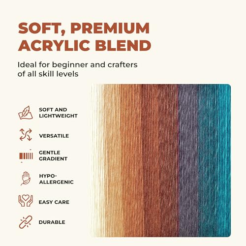 Image of Mary Maxim Prism Yarn, Acrylic Multicolor DK Yarn, 290 Yards, Surfside | Ombre Yarn, 3 Weight, Machine Wash, For Knitting and Crochet, Create Baby Items, Blankets, Afghans, Clothing Variegated Yarn