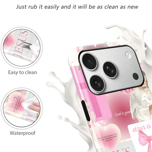 Coque rigide et TPU souple iPhone 17 Pro finition premium Jésus Croix