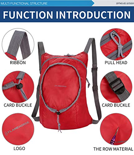 Scotry Ultra Lightweight Packable Travel Backpack, Man Women Foldable Handy Daypack for Camping Outdoor Hiking Cycling (White)4