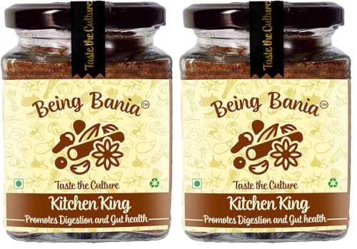 Image of Being Bania Kitchen King Masala, 100g | 100% Natural Spices Mix | No garlic or onion | No MSG | Kitchen masala powder | Exotic Indian Masala Spices | King Masala (Pack of 2)