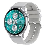 GaWear Reloj Inteligente Mujer,1.43' AMOLED HD Smartwatch, IP68 Impermeable Smartwatch Mujer, con Oxímetro, DIY Esfera Reloj, Monitor Sueño, Podómetro, Pulsómetro para Android iOS(Plata)