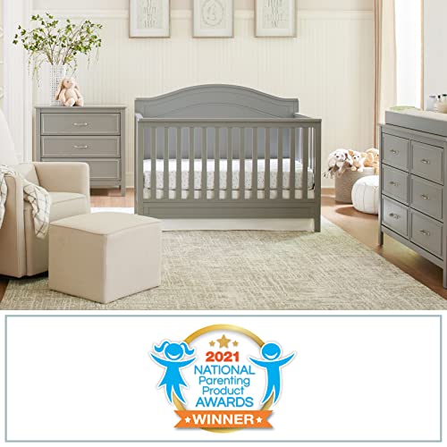 Davinci Charlie 4-In-1 Convertible Crib In Grey, Greenguard Gold Certified #TOP3