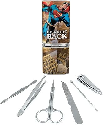 Superman Be Right Back Stainless Steel Manicure Pedicure Grooming Beauty Care Travel Kit