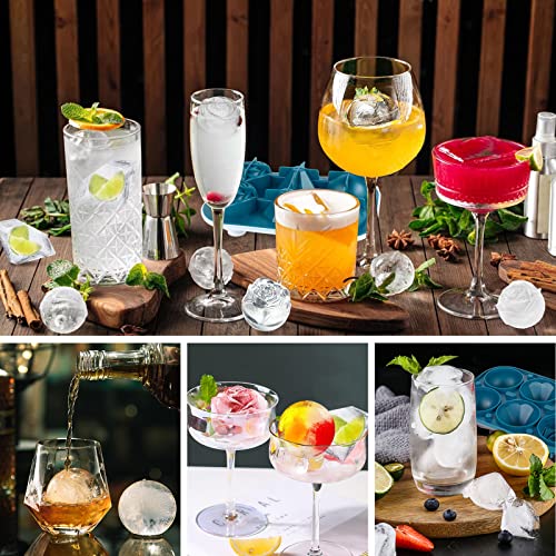 Ice Cube Tray, Mikiwon 2.2 Inch Silicone Large Ice Ball Maker,Ice Rose Maker,Ice Diamond Maker With Covers,Large Ice Cube Molds For Whiskey, Cocktails And Homemade, Keep Drinks Chilled,Bpa Free #TOP4