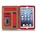 Produktbild Jamicy® Hülle kompatibel mit iPad Mini 5/4/3/2/1 7.9 Zoll - Ultra dünnes Smart Case Cover mit Auto Schlaf-/Aufwachfunktion und 2 Slots Wallet Echtes Lederetui (Rot)