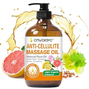 Anti Cellulite Oil Massage Oil for Massage Therapy,Body Oil for Skin Tightening & Cellulite Remover in Thighs and Butt,Cellulite Treatment Massage Oil,Assists with Firming,Toning & Moisturizes Skin