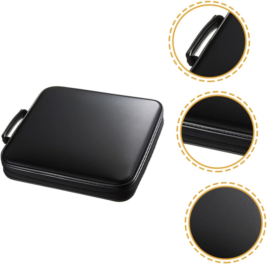 Cd Storage Case Zipper Closure Portable Disc Holder for Outdoor Use Protective DVD Binder Handle for Design for Organizing and DVDs