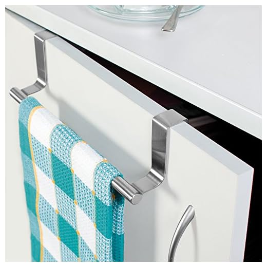 Tatkraft Horizon Toallero para Puertas, Colgador de Paño de Cocina y Baño, Acero Inoxidable