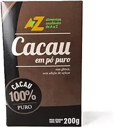 Cacau em Pó 100% Puro Sem Açúcar 200g – AZ Alimentos | Sem Glúten e Sem Lactose
