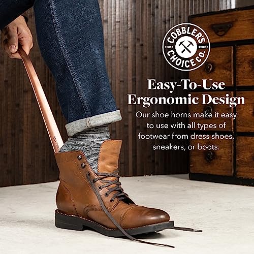 Cobbler's Choice Metal Shoe Horn - Made In The Usa - Designed For Comfort & Built For Durability! (16", Copper) #TOP3