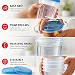 Tafura paquet de 10 32 Conteneurs de stockage de congélateur Oz fuite-proof - BPA Conteneurs de soupe gratuits avec lids - Contenants de congélateur réutilisables pour aliments avec des lides de haut en forme de twist - Idéal pour la préparation des repas, les restes & Pantalon