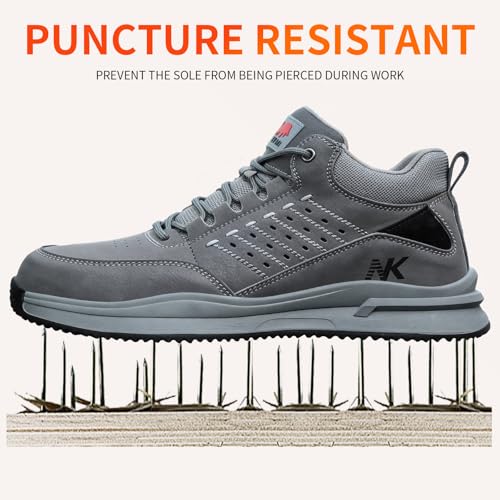 Image of Steel Toe Shoes for Men Work Shoes Men Steel Toe Shoe for Construction Breathable Anti Smash Sneakers for Warehouse Lightweight Safety Unbreakable Sneakers for Industrial