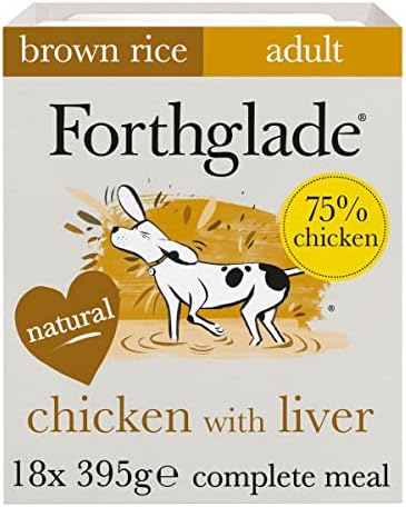 Forthglade Complete Natural Wet Dog Food - Turkey with Brown Rice (18 x 395g) Trays - Adult Dog Food 1 Year+