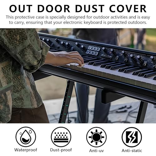 Housse anti-poussière pour clavier de piano avec verrou réglable