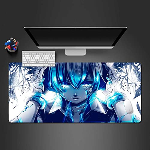 Tapis de souris gaming XXL bleu tapis de bureau grand format pour gamer PC portable
