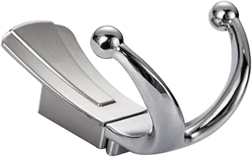 Ganchos de pared resistentes Perchero doble aleación de aluminio acabado cepillado montado en la pared diseño moderno fácil instalar blanco