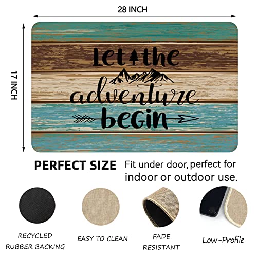 Nydecor Welcome Mats For Front Door Farmhouse Camper Door Mat Trailer Rv Floor Mats Let The Adventure Begin Camping Doormat Non Slip Rubber Entrance Rug For Indoor Outdoor 17X28 Inch #TOP2
