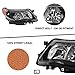 JSBOYAT Halogen Headlight Assembly Compatible with 09-13 Subaru Forester Headlamp Replacement Black Housing with Amber Reflector