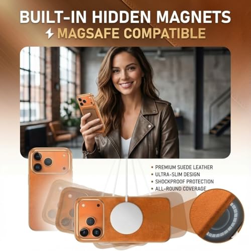 Coque en cuir suédé style italien pour iPhone 17 Pro Max premium - 2