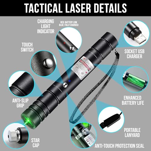 image for HITEKK High Power Green Laser Pointer | Tactical Long Range Green Lase