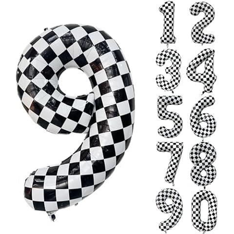 Giant Black and White Number 9 Balloon Cover