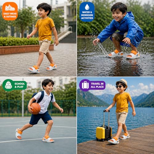 Image of Kid's Soft EVA Clog Sandals with Adjustable Strap & Anti-Slip Comfort Sole | Unisex |Light Weight | Water Proof