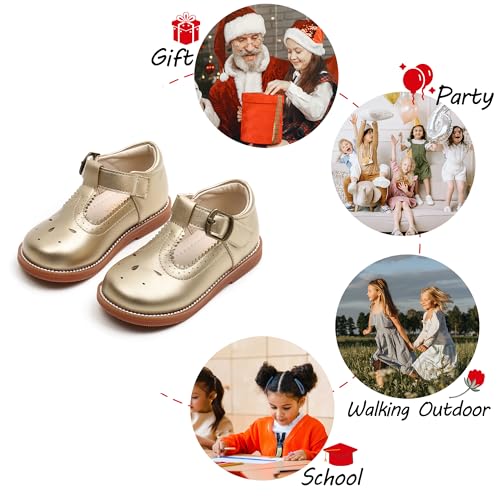 Image of PHIRAMIN Toddler Girl Mary Jane Dress Shoes-Little Girl School Uniform Shoes for Wedding Party